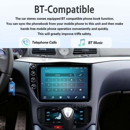 Android System 10 Inch Car Radio For Maserati GranTurismo GT GC 2007-2017 Auto Stereo Wireless Carplay GPS Navigation Multimedia Player LHD Touch Screen 128GB With AC panel (Black+AC)