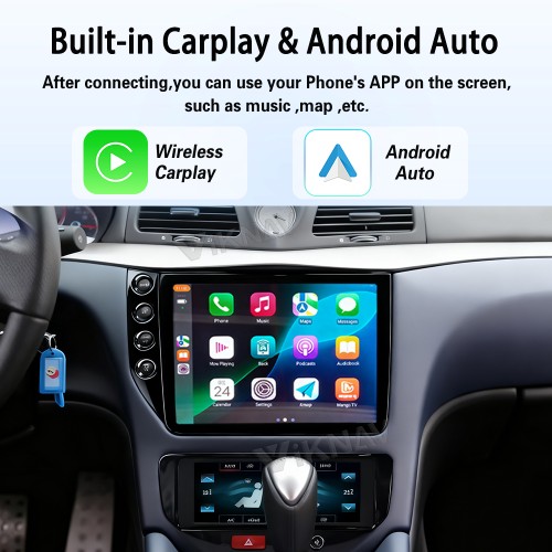 Android System 10 Inch Car Radio For Maserati GranTurismo GT GC 2007-2017 Auto Stereo Wireless Carplay GPS Navigation Multimedia Player LHD Touch Screen 128GB With AC panel (Black+AC)