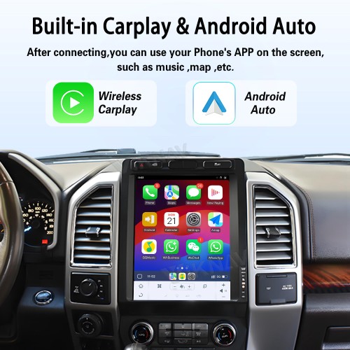 Viknav 12.1 Inch Car Radio Android For Ford F150 2015-2020 Stereo Wireless Carplay Android Auto Touch Screen GPS Navigation Multimedia player 128GB