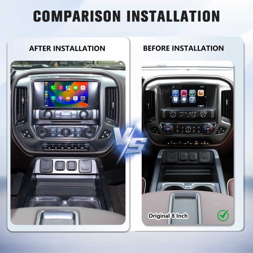 Viknav Upgrade Android Box For Chevrolet Silverado / GMC SIERRA 2014-2018  Wireless Carplay Touch Screen GPS Navigation Multimedia player Auto Stereo Head Unit( OEM 8 Inch)