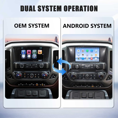 Viknav Upgrade Android Box For Chevrolet Silverado / GMC SIERRA 2014-2018  Wireless Carplay Touch Screen GPS Navigation Multimedia player Auto Stereo Head Unit( OEM 8 Inch)