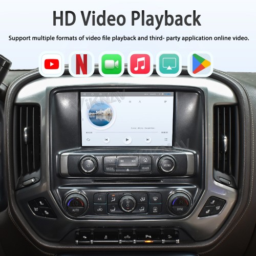 Viknav Upgrade Android Box For Chevrolet Silverado / GMC SIERRA 2014-2018  Wireless Carplay Touch Screen GPS Navigation Multimedia player Auto Stereo Head Unit( OEM 8 Inch)