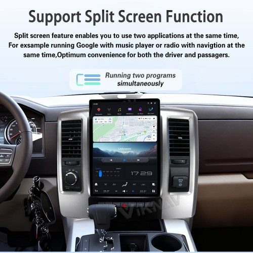 Viknav 13.8 Inch Touch Screen Car Radio For Dodge Ram 2008-2012 Upgrade Android Head Unit Wirless Carplay GPS Navigation Player Autoradio Replacement