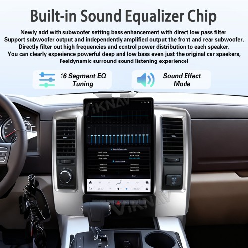 Viknav 13.8 Inch Touch Screen Car Radio For Dodge Ram 2008-2012 Upgrade Android Head Unit Wirless Carplay GPS Navigation Player Autoradio Replacement