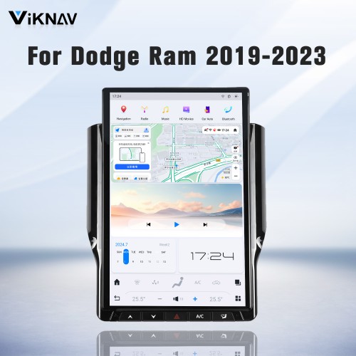 Viknav 14.4 Inch Touch Screen Car Radio For Dodge Ram 2019-2023 Upgrade Android Head Unit Wirless Carplay GPS Navigation Player Autoradio Replacement