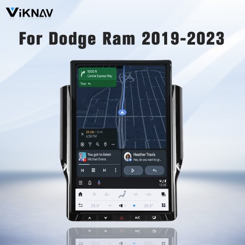 Viknav 14.4 Inch Touch Screen Car Radio For Dodge Ram 2019-2023 Upgrade Android Head Unit Wirless Carplay GPS Navigation Player Autoradio Replacement