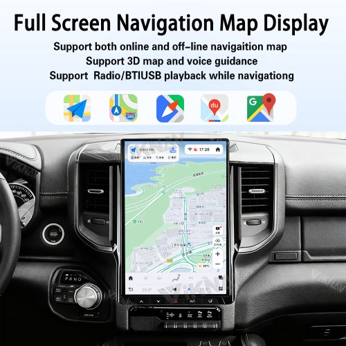 Viknav 14.4 Inch Touch Screen Car Radio For Dodge Ram 2019-2023 Upgrade Android Head Unit Wirless Carplay GPS Navigation Player Autoradio Replacement