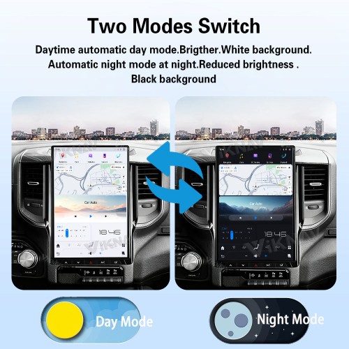 Viknav 14.4 Inch Touch Screen Car Radio For Dodge Ram 2019-2023 Upgrade Android Head Unit Wirless Carplay GPS Navigation Player Autoradio Replacement