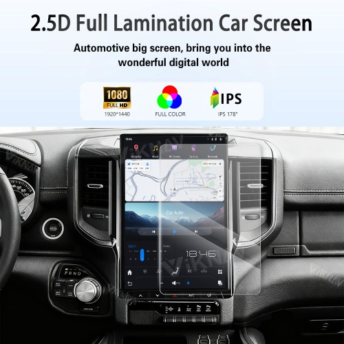 Viknav 14.4 Inch Touch Screen Car Radio For Dodge Ram 2019-2023 Upgrade Android Head Unit Wirless Carplay GPS Navigation Player Autoradio Replacement