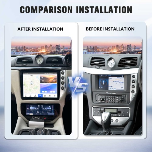 Android System 10 Inch Car Radio For Maserati GT GC GranTurismo 2007-2017 Auto Stereo Wireless Carplay GPS Navigation Multimedia Player RHD Touch Screen 128GB(Silvery)