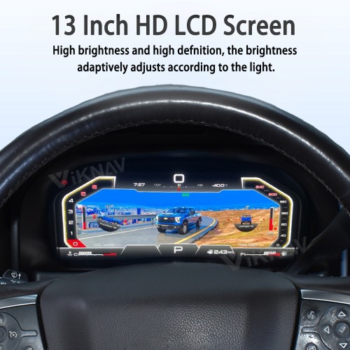 Viknav 13 Inch Car Digital Cluster For Chevrolet Silverado GMC SIERRA 2014 2015 2016 2017 2018 LCD Car Digital Speedometer Dashboard Panel Instrument Panel Virtual Cockpit