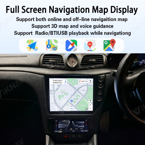 Android System 10 Inch 128GB Car Radio For Maserati GT GC GranTurismo 2007-2017 Auto Stereo Wireless Carplay GPS Navigation Multimedia Player RHD Touch Screen (Black)