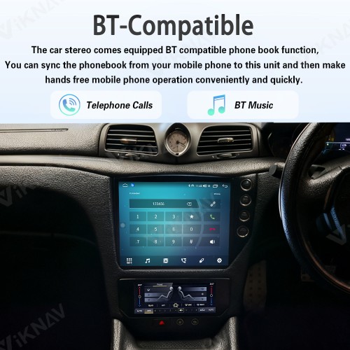 Android System 10 Inch 128GB Car Radio For Maserati GT GC GranTurismo 2007-2017 Auto Stereo Wireless Carplay GPS Navigation Multimedia Player RHD Touch Screen (Black)