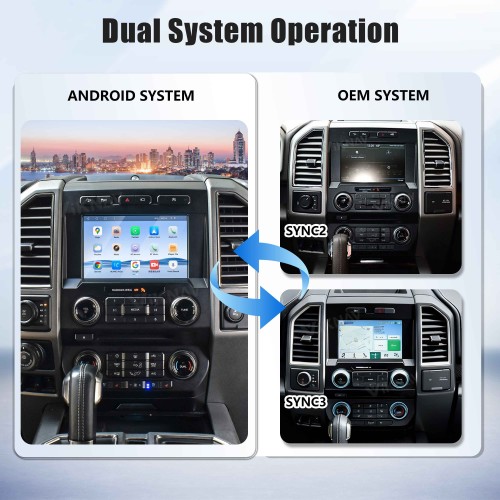 Upgrade Android Box For Ford F150 2015-2022 Wireless Carplay Touch Screen GPS Navigation Multimedia player Auto Stereo Head Unit SYNC2 and SYNC3