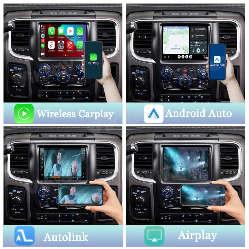 VIKNAV Linux Carplay System Box for Dodge Ram 2013-2018 Wireless CarPlay & Android Auto Retains Original Screen & Functions