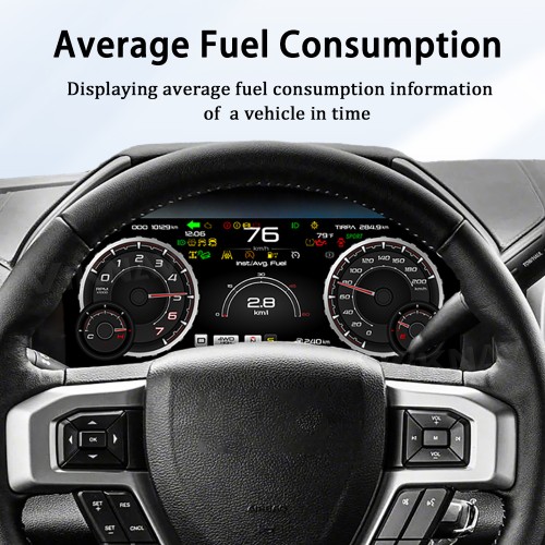 Viknav 13.1inch For Ford F150 2015-2022 LCD Digital Cluster Dashboard Panel Speedometer Screen Virtual Instrument Cluster Virtual Cockpit