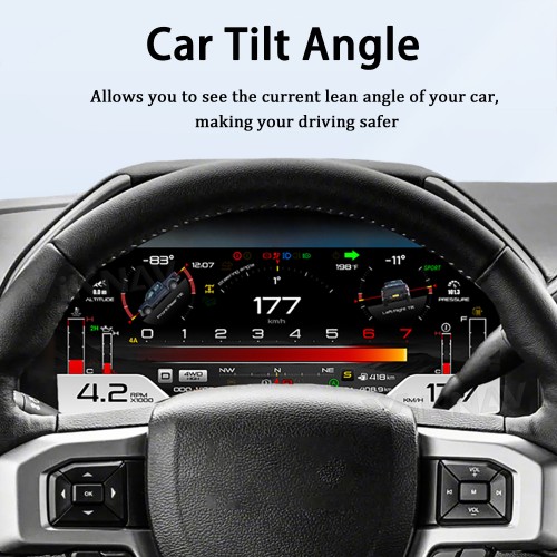 Viknav 13.1inch For Ford F150 2015-2022 LCD Digital Cluster Dashboard Panel Speedometer Screen Virtual Instrument Cluster Virtual Cockpit