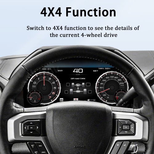 Viknav 13.1inch For Ford F150 2015-2022 LCD Digital Cluster Dashboard Panel Speedometer Screen Virtual Instrument Cluster Virtual Cockpit