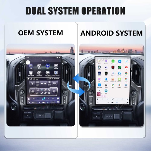 Viknav 15.6" Touch Screen Car Radio For Chevrolet Silverado GMC SIERRA 2019 2020 2021 2022 2023 Multimedia Player Android Auto GPS Navigation Wireless Carplay (128GB)