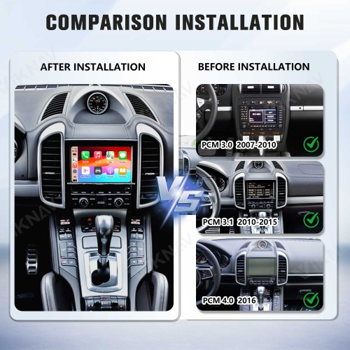 Viknav Linux System Wireless Carplay Android Auto Decorder Box for Porsche Cayenne 2007-2016 Upgrade Interface Decoding Box Autolink Airplay