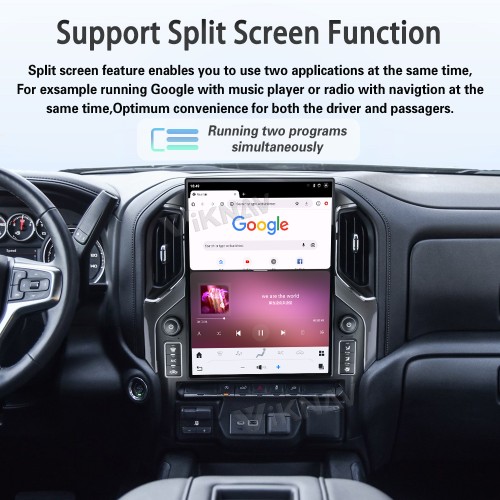 Viknav 15.6" Touch Screen Car Radio For Chevrolet Silverado GMC SIERRA 2019 2020 2021 2022 2023 Multimedia Player Android Auto GPS Navigation Wireless Carplay (128GB)