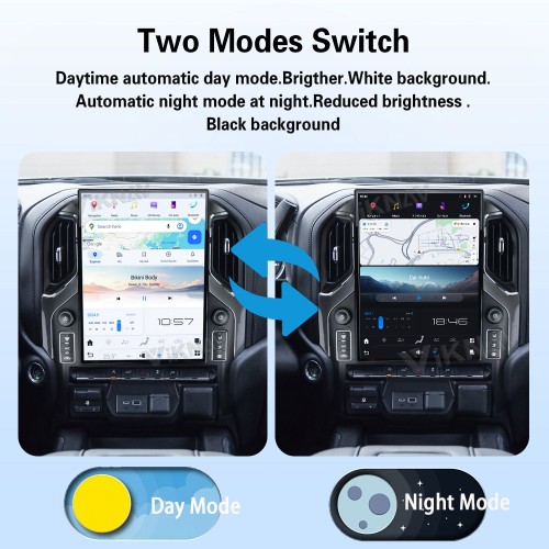 Viknav 15.6" Touch Screen Car Radio For Chevrolet Silverado GMC SIERRA 2019 2020 2021 2022 2023 Multimedia Player Android Auto GPS Navigation Wireless Carplay (128GB)