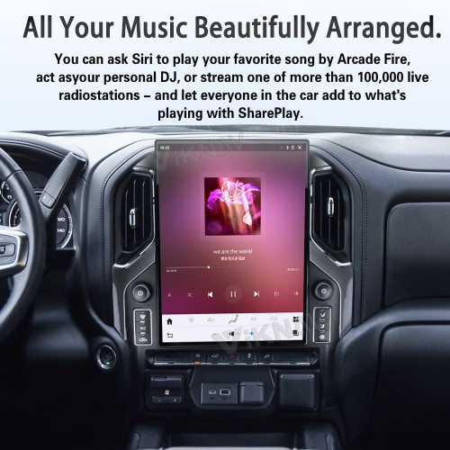 Viknav 15.6" Touch Screen Car Radio For Chevrolet Silverado GMC SIERRA 2019 2020 2021 2022 2023 Multimedia Player Android Auto GPS Navigation Wireless Carplay (128GB)