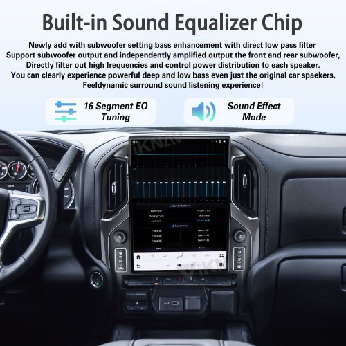 Viknav 15.6" Touch Screen Car Radio For Chevrolet Silverado GMC SIERRA 2019 2020 2021 2022 2023 Multimedia Player Android Auto GPS Navigation Wireless Carplay (128GB)