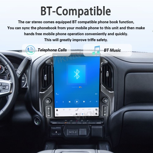 Viknav 15.6" Touch Screen Car Radio For Chevrolet Silverado GMC SIERRA 2019 2020 2021 2022 2023 Multimedia Player Android Auto GPS Navigation Wireless Carplay (128GB)