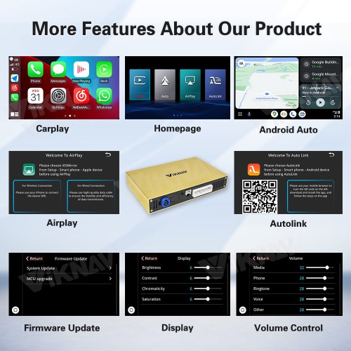 Viknav Linux Carplay System Box for Dodge Viper 2013-2016 Wireless CarPlay & Android Auto Retain Original Screen & Functions