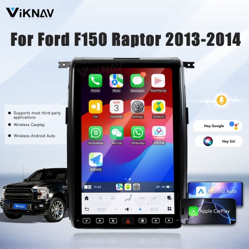 Viknav 14.4 Inch Car Radio Android For Ford F150 2013-2014 Stereo Wireless Carplay Android Auto Touch Screen GPS Navigation Multimedia player 128GB
