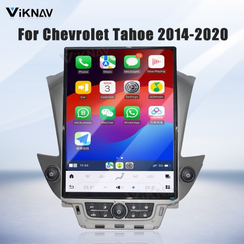 Viknav 15.6 inch Large Screen Car Radio For Chevrolet Tahoe Suburban GMC Yukon 2014-2020 Andriod Auto Radio Multimedia Player Wireless Carplay GPS Navigation Head Unit (128GB )