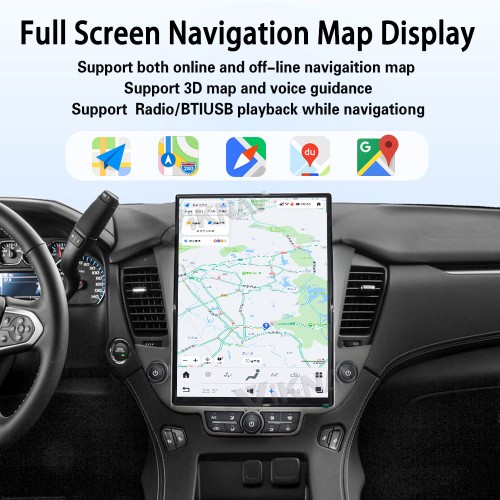 Viknav 15.6 inch Large Screen Car Radio For Chevrolet Tahoe Suburban GMC Yukon 2014-2020 Andriod Auto Radio Multimedia Player Wireless Carplay GPS Navigation Head Unit (128GB )