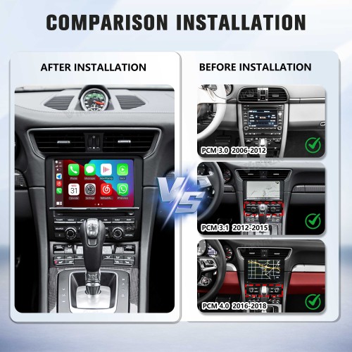 Viknav Linux System Wireless Carplay Android Auto Decorder Box for Porsche 911 2006-2018 Upgrade Interface Autolink Airplay Decoding Box