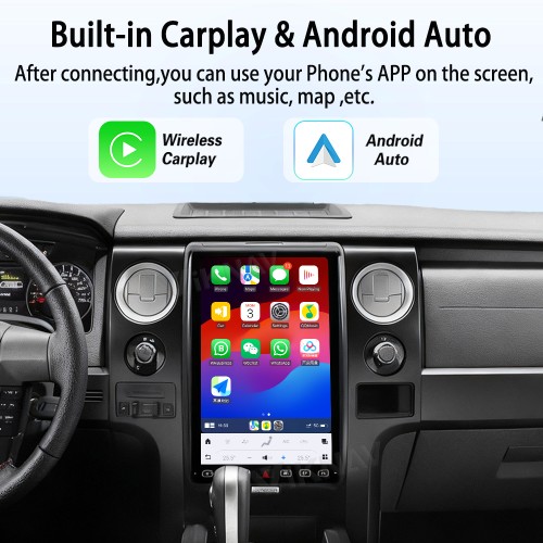 Viknav 14.4 Inch Car Radio Android For Ford F150 2013-2014 Stereo Wireless Carplay Android Auto Touch Screen GPS Navigation Multimedia player 128GB