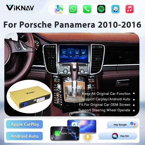 Viknav Linux System Wireless Carplay Android Auto Decorder Box for Porsche Panamera 2010-2016 PCM 3.1 Upgrade Interface Autolink Airplay Decoding Box