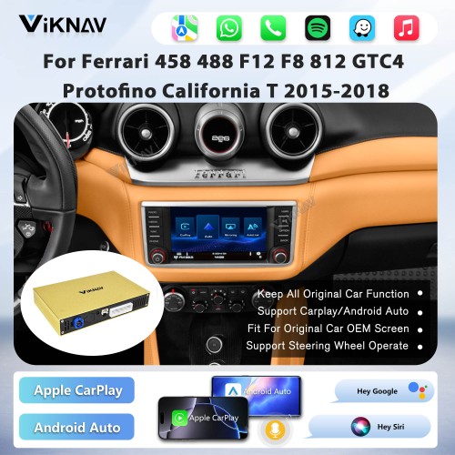 Viknav Linux System Wireless Carplay Android Auto Decorder Box For Ferrari Decoding Box Upgrade Interface Autolink  Airplay