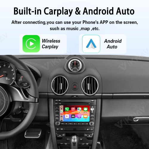 Viknav Linux System Wireless Carplay Android Auto Decorder Box for Porsche Cayman PCM 3.1 2010-2016 Decoding Box Upgrade Interface Autolink Airplay