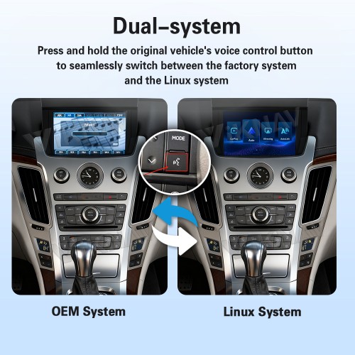 Viknav Linux CarPlay System BOX For Cadillac CTS 2009-2012 Wireless Decoder to Keep OEM Screen & Functions