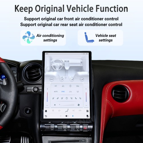 Viknav Upgrade Android Car Radio 14.4 inch For Nissan GTR R35 2008-2015 Wireless Carpaly Android Auto Touch Screen GPS Navigation Multimedia player Auto Stereo Head Unit