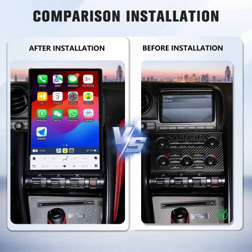 Viknav Upgrade Android Car Radio 14.4 inch For Nissan GTR R35 2008-2015 Wireless Carpaly Android Auto Touch Screen GPS Navigation Multimedia player Auto Stereo Head Unit