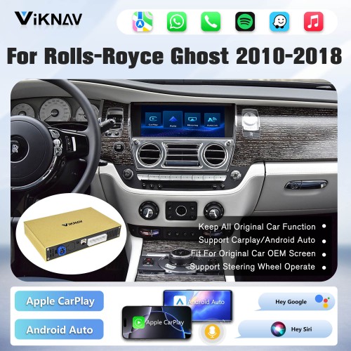Viknav Linux System Wireless Carplay Android Auto Decorder Box For Rolls-Royce Ghost 2010-2018 GPS Navigatipn Original Car Radio Screen