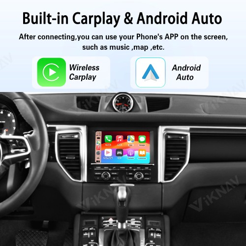 Viknav Linux System Wireless Carplay Android Auto Decorder Box for Porsche Macan PCM 3.1 2014-2016 PCM 4.0 2017 Decoding Box Upgrade Interface Autolink Airplay