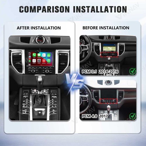 Viknav Linux System Wireless Carplay Android Auto Decorder Box for Porsche Macan PCM 3.1 2014-2016 PCM 4.0 2017 Decoding Box Upgrade Interface Autolink Airplay