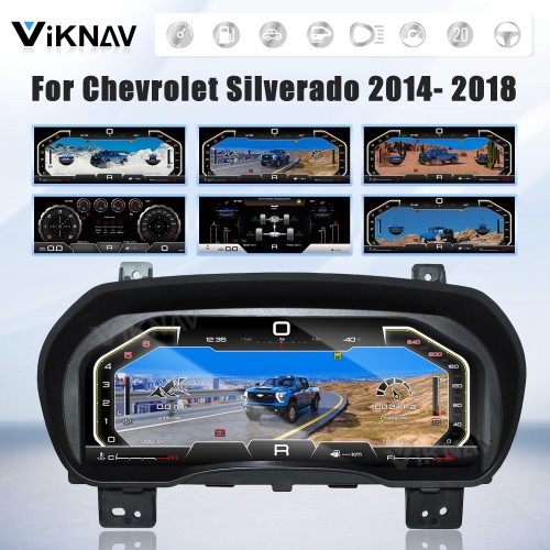 Viknav 13 Inch Car Digital Cluster For Chevrolet Silverado GMC SIERRA 2014- 2018 LCD Car Digital Speedometer Dashboard Panel Instrument Panel Virtual Cockpit