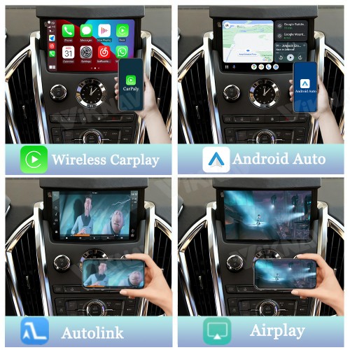 Viknav Linux System Wireless Carplay Android Auto Decoder Box for Cadillac SRX 2009-2012 Upgrade Interface Retain Original Screen