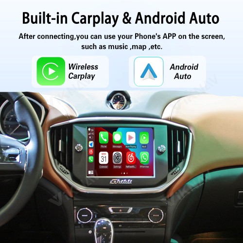 Viknav Linux System Wireless Carplay Android Auto Decorder Box for Maserati Ghibli 2014 Decoding Box Upgrade Interface Autolink Airplay