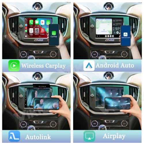 Viknav Linux System Wireless Carplay Android Auto Decorder Box for Maserati Ghibli 2014 Decoding Box Upgrade Interface Autolink Airplay