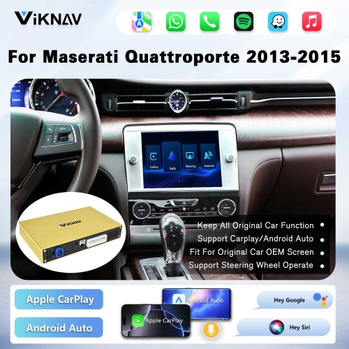Viknav Linux System Wireless Carplay Android Auto Decorder Box for Maserati Quattroporte 2013-2015 Decoding Box Upgrade Interface Autolink Airplay
