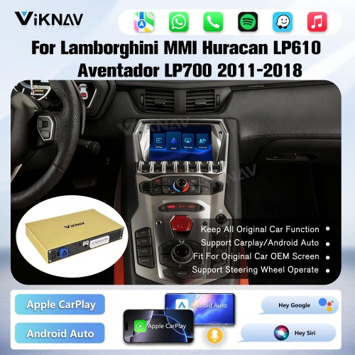 Viknav Linux System Wireless Carplay Android Auto Decorder Box For Lamborghini 2011-2018 GPS Navigatipn Original Car Radio Screen